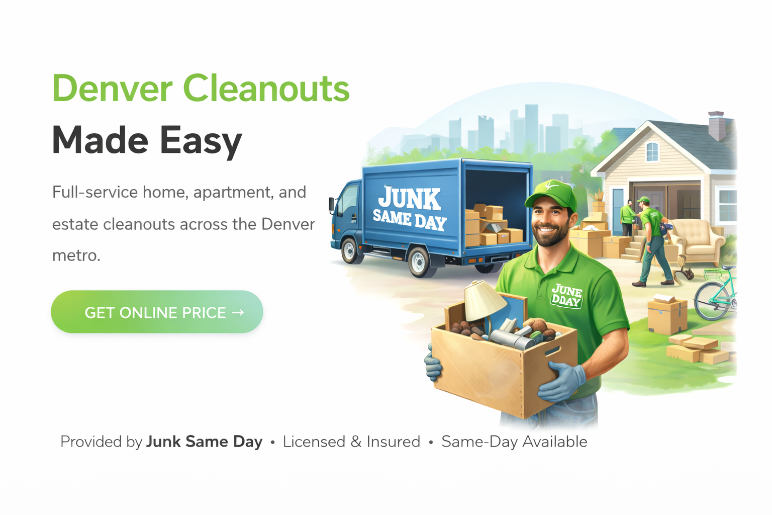 Denver cleanouts made easy by Junk Same Day